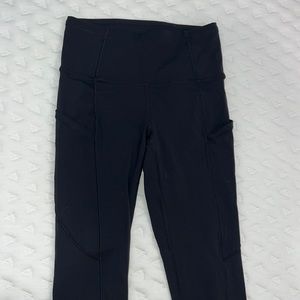 lululemon leggings 25” with pockets and no seams on the ankles, light and flowy